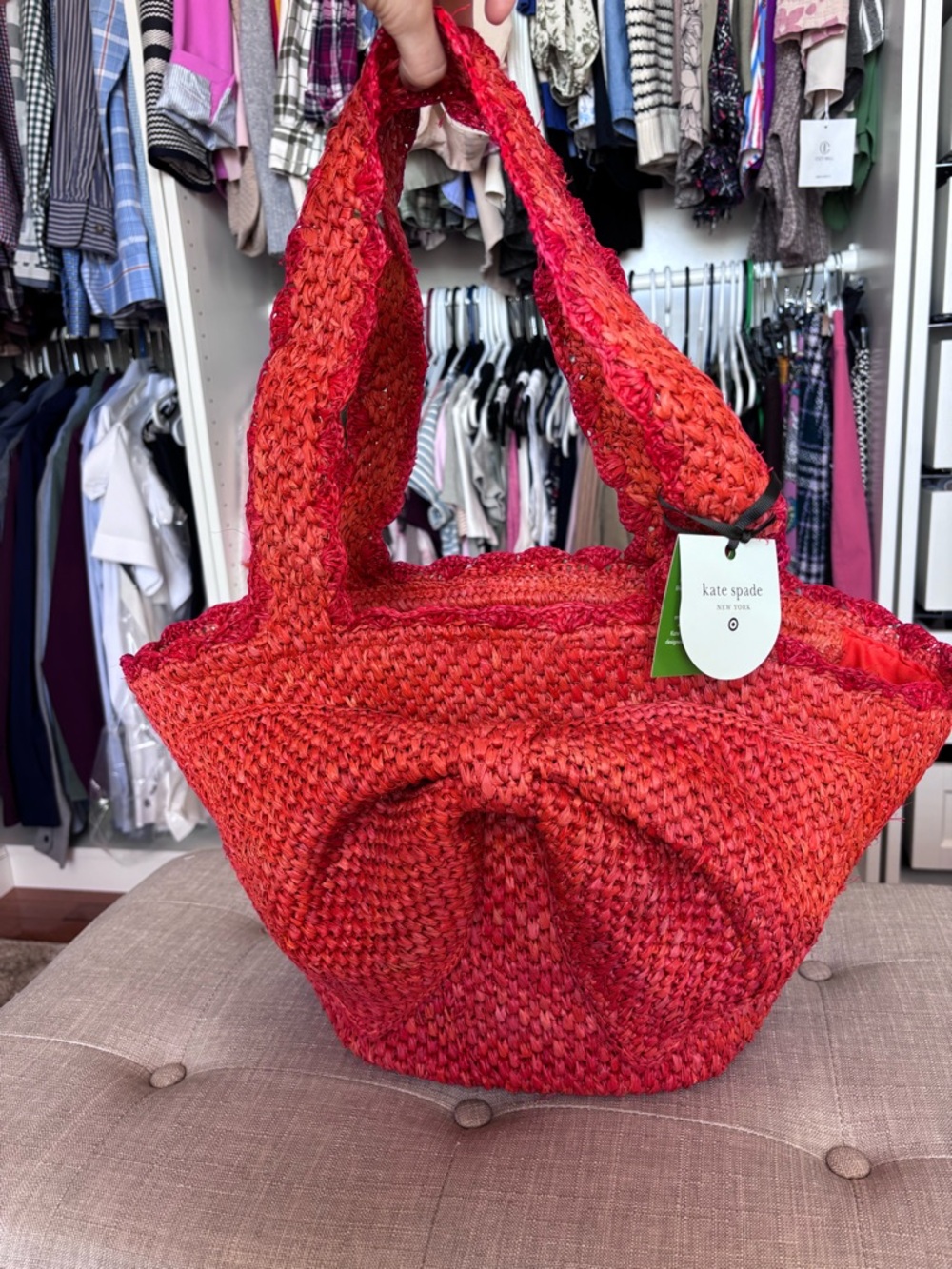 kate spade x Target Raffia Bow Tote Bag